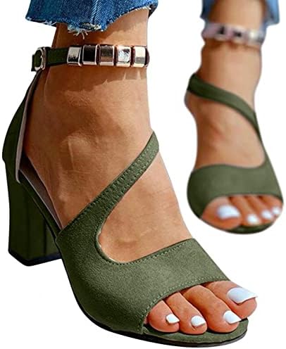 AAYOMET SANDALS MULHERES VELHENTES DE VERÃO, Sandálias femininas Comfortar sandálias de fivela de fivela peep dedo sandals