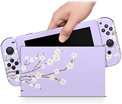 Zoomhitskins OLED Switch Skin, compatível com Nintendo Switch OLED Skin Wrap, Samurai de Flor de Flor de Flor de Flor da