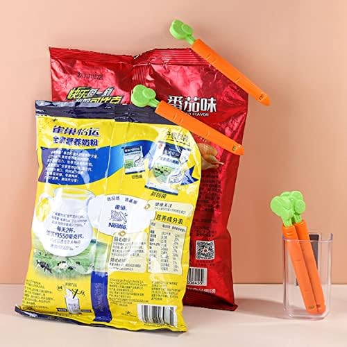 Houchu 5pcs/conjunto clipes de sacola alimentos em forma de cenoura em forma de plástico organizador de alimentos selantes de alimentos clipes de manutenção de grama fresca barra de vedação