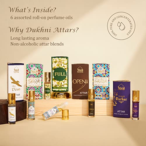 Conjunto de óleo de attar misto e Oud Al Awatef Attar Al Faraash por Dukhni | Óleos de fragrâncias árabes autênticas e