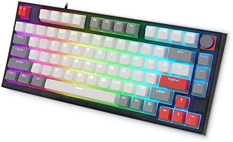 Teclado mecânico do teclado RGB da luz de fundo do skyloong gk75, teclado de backlight de tiro duplo pbt, teclado com fio