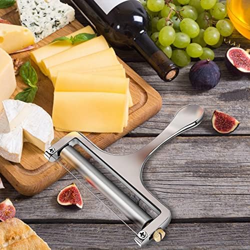 Slicer de queijo com fio de queijo de aço inoxidável de arame para cheddar, Gruyere, raclette e queijo mussarela Bloco de queijo barbeador