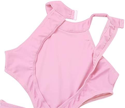 Jizyo Kids Girls Ballet Dance Letard Halter Halter Cutouts Ginástica Yoga Ativo Letard Jumpsuit Unitard Dancewear