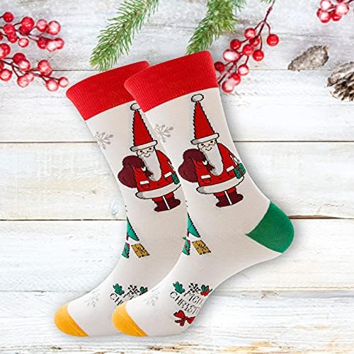 Meias de Natal para Mulheres Diversão Diversão Coloque Meias de Férias de Cotton Funny Rody Socks Merry Natal Elk Deer Winter Workous