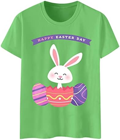 T-shirt feliz dia da Páscoa Camiseta fofa ovos de coelho tees gráficos de pescoço redondo casual tamas de manga curta Tamis de camisa