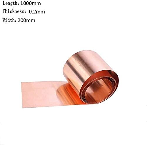 Z Criar folha de cobre de placa de latão de design 99,9% folha de metal de cobre Cu Foil 0. 2x200x1000mm para artesanato aeroespacial,