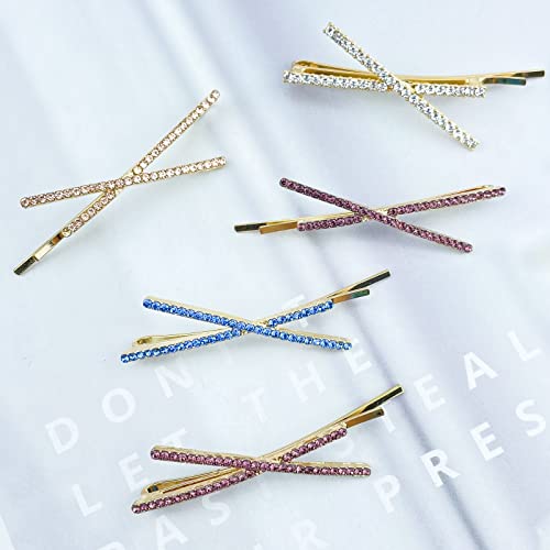 10 PCs X Pinos de cabelo em forma de cristal stromestone Bobby pin metal clipe de cabelo brilhante Decorações de cabelo