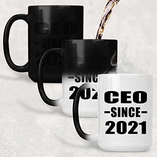 Designsify CEO Desde 2021, 15 onças de cor de coragem de caneca, alça de xícara de chá mágica, presentes para aniversário