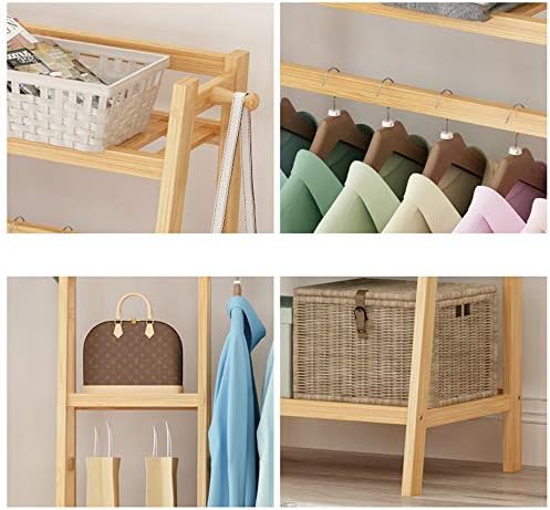 Roupas de roupas/casa de sala de quarto de quarto de quarto de quarto de quarto de trilho arrumado/o fundo com racks/bambu