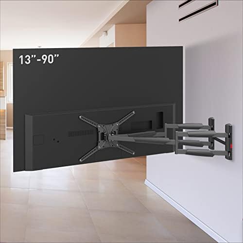 Barkan 41 Montagem de parede de TV longa, 13-90 polegadas Armado duplo Articulação de movimento completo - 4 Movimento Premium Premium Screen Curved Screem
