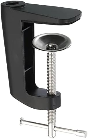 Grampo de substituição ajustável de patikil para lâmpadas, 2 pacote universal ajustável c forma de mesa de mesa de suporte de montagem para lâmpadas de mesa de braço de microfone, preto