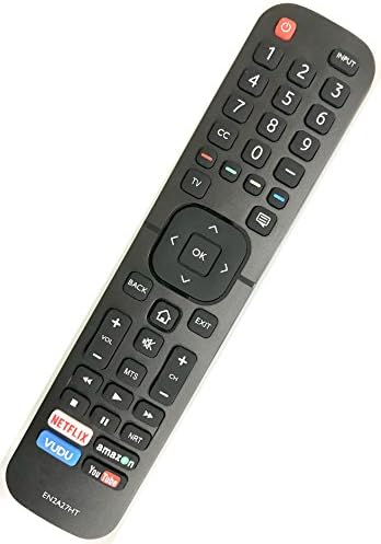 Universal para Hisens-Smart-TV-Remote, EN2A27HT Compatível remoto com todos os HD UHD Smart TVSL de HD UHD LED HISSE com Netflix, YouTube, Vudu Buttons