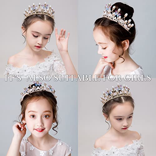 Tiara de borboleta de coco e coroa para meninas tiara de ouro para mulheres acessórios para cabelos de faixa de pérolas para