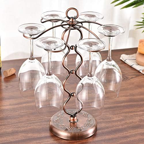 Exibição do suporte para gama de vidro de vinho com 6 ganchos elegantes copos de cozinha acessórios Organizador de mesa de metal de metal racks para casa