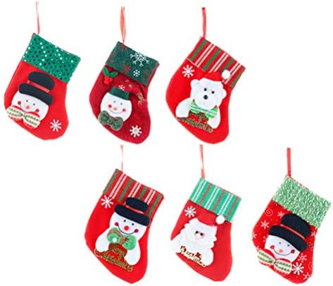 Meias de desenho animado Cabilock 6pcs Mini meias de natal talhas de talheres bolsas de talheres bolsas de talheres