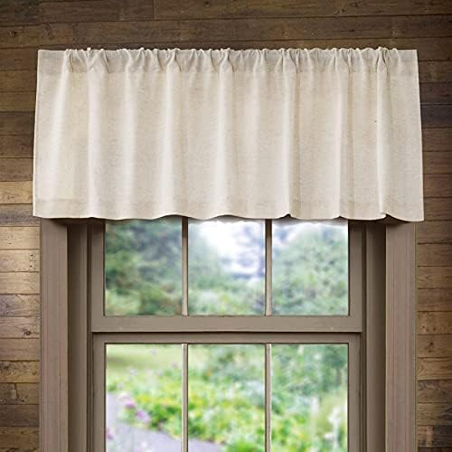 Valea Home Linen Valão para a cozinha Rod Pocket Rustic Farmhouse Janela bruta Corra Valâncias de 18 polegadas de comprimento para