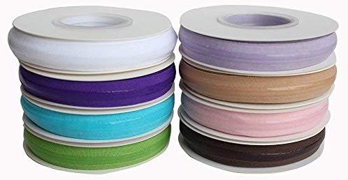 XMF Multi cores de fita elástica de silicone elástico de 10 mm de largura para acessórios de vestuário 5 jardas por rolo, 5/8 ''