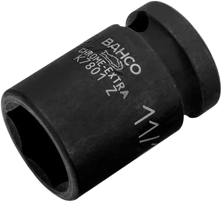 Bahco K7801M-24 BHK7801M-24 SOCKET HEXAGON, Black, 1/2 polegada, 24 mm