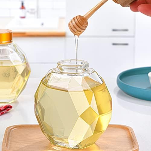 Contêineres de vidro recipientes de recipientes de ornamento de vidro de garoto de vidro 2pcs jarra de mel de vidro de