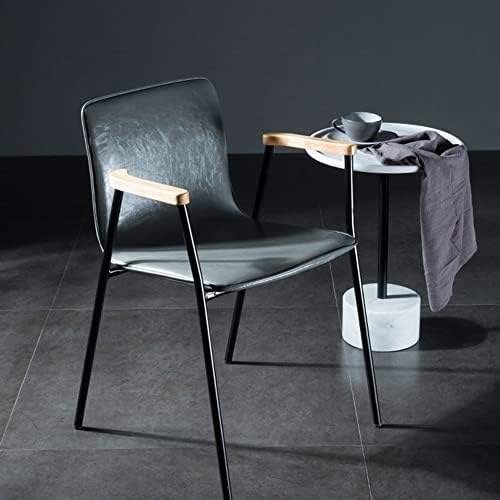 Cadeira de ferro escandinavo eyhlkm, cadeira industrial de casas de couro para encadernamento de couro para cadeira de jantar Creative