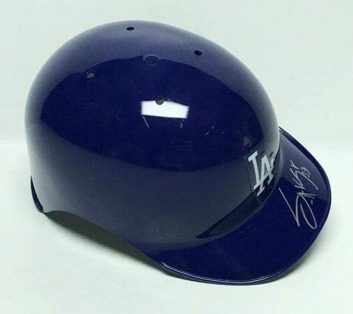 Scott van Slyke assinou o Los Angeles Dodgers Mini -Helmet PSA 6A52749 - Mini capacetes MLB autografados