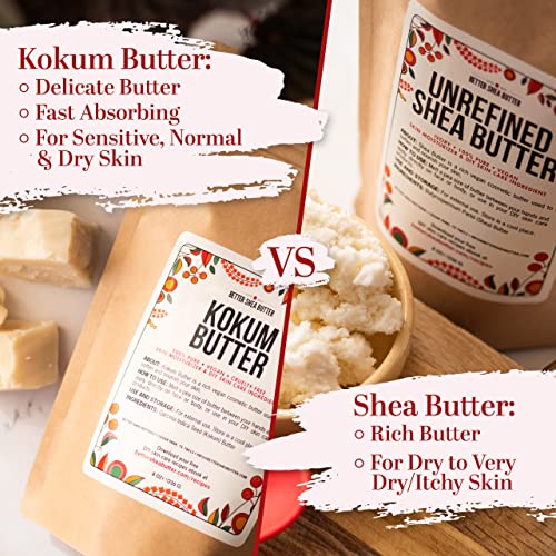 Melhor manteiga Kokum Sheith Kokum | Crua, não refinada | Para fabricação de sabão e produtos para peles e cabelo de bricolage | Manteiga pura e sem perfume para base de loção | Bloco de 8 onças