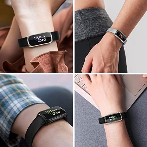 3 pacote - estojo fintie compatível com fitbit inspire 3 / inspire 2 / inspire hr, protetor de tela de relógio flexível e flexível