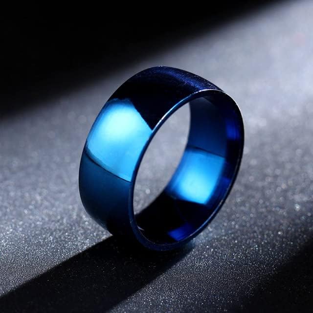 Anéis azuis de 8mm de Kolesso para homens e mulheres anel personalizado Personalizar anel Anel Anel-75870