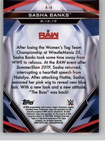 2020 TOPPS WWE FIGT DETEST RETORNOS DA DETA R-18 SASHA BANKS RAW Wrestling Trading Card