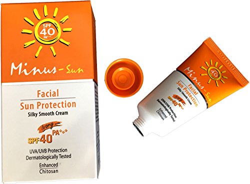 Minus Sun Ivory, SPF40 PA +++ Dermatologicamente testado, Proteção dupla UVA/UVB à prova de água, 25g