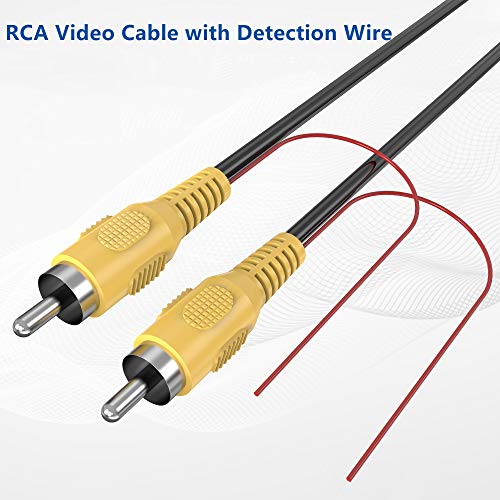 Cabo da câmera de backup, carro RCA Revertendo o cabo de vídeo com acoplador feminino, 20 pés RCA masculino para plug de plug caro reverso de visualização de estacionamento Vista de estacionamento Cabo com gatilho de detecção rfadapter para câmera