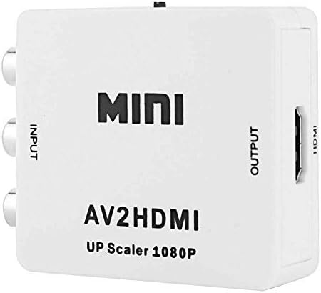 LQQH AV RCA TO HDMI VÍDEO DE AUDIO DE AUDIO WHITE 1080P CVBS Adaptador de conversor composto suporta PalNTSC com cabo de carga USB para PC Laptop HDTV DVD-Black