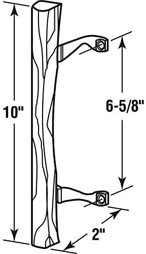 Slide-Co-142359 Pull de madeira deslizante com suportes pretos pintados e centros de furo de 6-5/8 polegadas