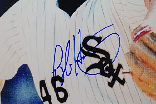 Bob Hawry White Sox Cubs assinou 8x10 MLB autografado foto 17h