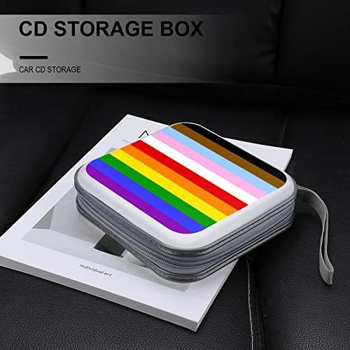 LGBT Rainbow Transgender Pride Flag CD CASE Moda Moda Plástico Solitora de armazenamento Bolsa de armazenamento para carro
