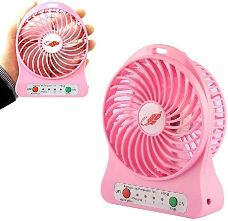 Raxinbang Air Condicionador Mini Fan USB, palhetas de 4 polegadas 3 velocidades Mini ventilador de desktop ajustável Mini Mini