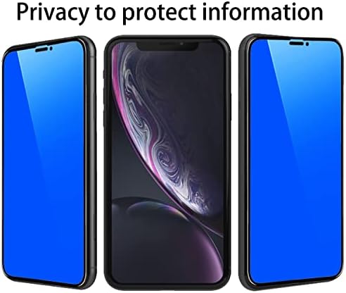 Fydikhn 2 peças Privacidade vidro temperado para iPhone XR/iPhone 11 6,1 polegadas anti-azul anti-spy protetor espelho azul