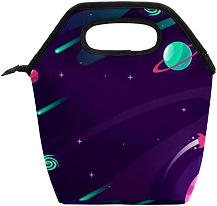 Lunch saco isolado Cato -púrpura Galaxy Tote Bag Saco de piquenique à prova d'água Organizador de contêiner para homens, mulheres,
