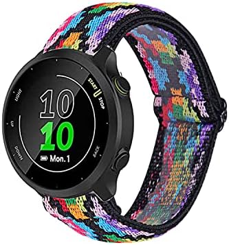 Elastics Band Compatível para Garmin Forerunner 55 Banda, Nylon Soft Ajuste Ajuste Acessórios de cinta de pulseira compatível para Garmin Forerunner 55 / Approach S42 / APROBIÇÃO S12 / D2 AIR