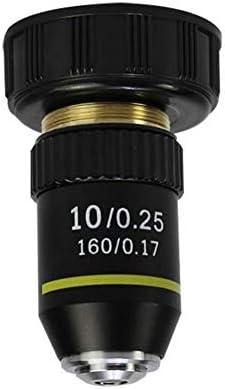 Reticular Optics 10x Lente objetiva do microscópio | Padrão DIN 160/.17 | Interface 20.2mm | Lente objetiva de qualidade