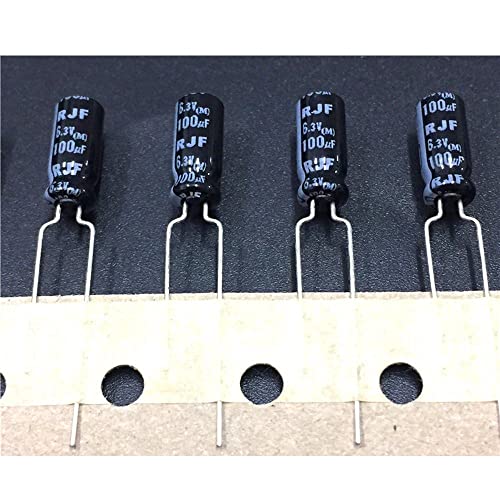 10pcs 100UF 6.3V Japan RJF Series 5x11mm 6.3V100UF Super baixa impedância Capacitor de alta confiabilidade para áudio