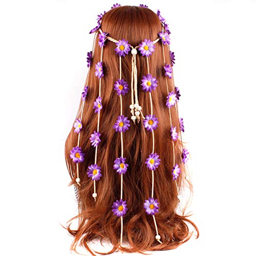 Girassóis boêmios ajustáveis ​​fascinador cocar bandana - numblartd mulher lady gypsy hippie handmade crown floral