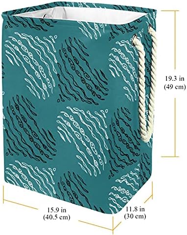 Deyya retro abstrato amor cardíaco cesta de lavanderia com alças cesto de lavanderia dobrável forro embutido com suportes