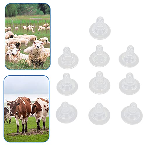 Tytoge 10pcs Boceiro de enfermagem de cabra, mamilos de alimentação de cordeiro de silicone macios para gado de ovelha