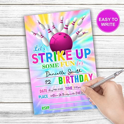 Convites de aniversário de boliche de tinta TIY, vamos fazer alguns convites divertidos para festas de aniversário para crianças adultos