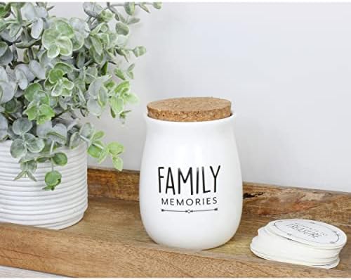 Darware Family Memories Jar Cerâmica, Presente de lembrança com 50 ingressos de gravação