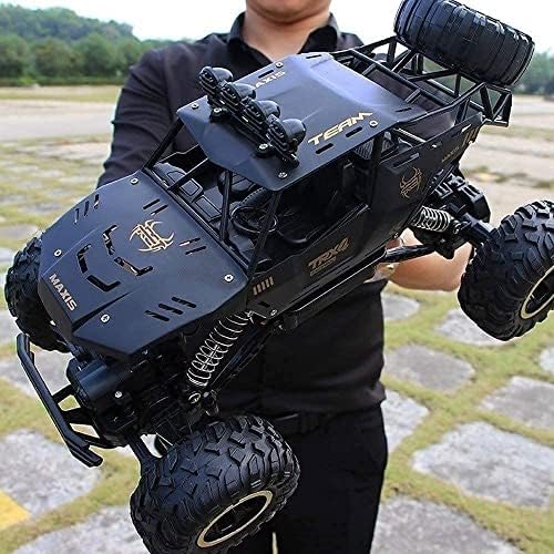 Qiyhbvr RC Cars Controle remoto carro Off Road Monster Truck, Metal Shell 4WD Motores duplos rastreadores de rocha, 2,4 GHz All Terrain Hobby Truck for Kids Toys Gifts