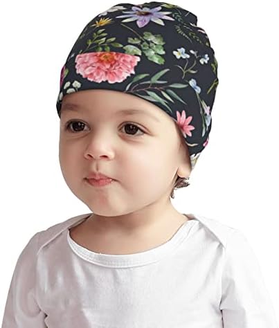 Beautiful Floral Padrão Floral Beanie para meninos garotos Kids Kick Knit Winter Hats