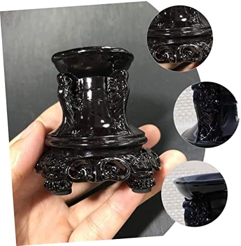 Hanabass Crystal Base Base de acento preto Decor de sotaque preto Ornamento Os titulares de pedreiras de pedra do suporte de madeira decoração de madeira decoração de desktop resina Stand Bolas de cristal com base na base