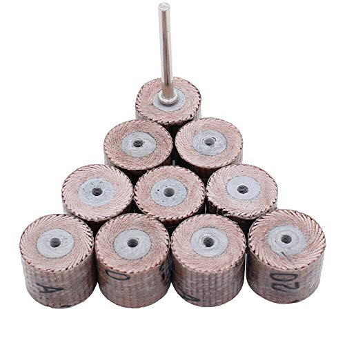 10pcs 120 Grit Dia 12mm Setor de lixeira Lixa de lixeira de polimento da roda da roda da cabeça da cabeça de disco com mandril